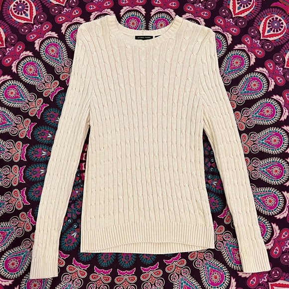 Jeanne Pierre Cable-Knit Sweater - Cream - Picture 2 of 7